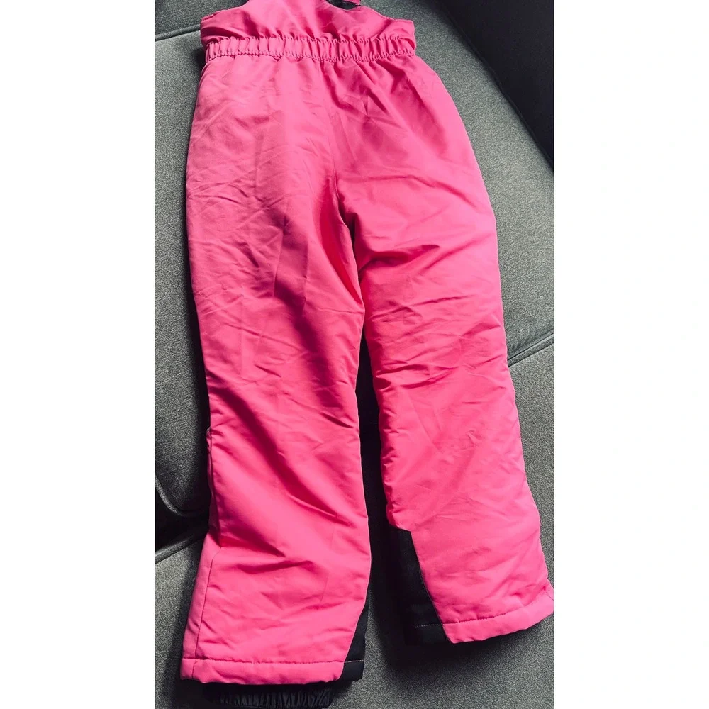 Swiss Tech Snow Bibs Kids Size M 7-8 Pink Insulated Winter Overalls